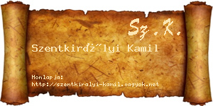 Szentkirályi Kamil névjegykártya